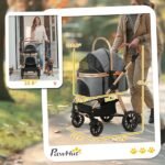 3 In 1 Dog Stroller With Detachable Cabin, 4 Wheel Folding Lightweight Pet Stroller For Small Dogs, Gray - Image 3