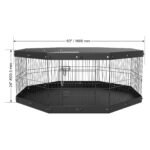 VEVOR Dog Playpen, 8 Panels Foldable Metal Dog Exercise Pen With Top Cover And Bottom Pad, 24in H Pet Fence Puppy Crate Kennel, Indoor Outdoor Dog Pen For Small Medium Pets, For Camping, Yard - Image 6