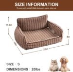 Mewoo Orthopedic Cat Couch For Indoor Cats - 26x19x11.8 Inch Pet Bed With Removable Washable Cover & Non-Slip Bottom, Small Dog Bed For Puppies, Brown - Image 3