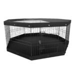 VEVOR Dog Playpen, 8 Panels Foldable Metal Dog Exercise Pen With Top Cover And Bottom Pad, 24in H Pet Fence Puppy Crate Kennel, Indoor Outdoor Dog Pen For Small Medium Pets, For Camping, Yard - Image 7