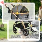 3 In 1 Dog Stroller With Detachable Cabin, 4 Wheel Folding Lightweight Pet Stroller For Small Dogs, Gray - Image 2
