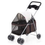 Pet Stroller Lightweight Folding Pet Cat Dog Rabbit Easy Installation Trolley - Image 3