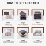 Mewoo Orthopedic Cat Couch For Indoor Cats - 26x19x11.8 Inch Pet Bed With Removable Washable Cover & Non-Slip Bottom, Small Dog Bed For Puppies, Brown - Image 5