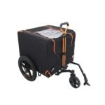 Foldable Pet Jogging Stroller Dog Carriers Bicycle Trailer Pet Dog Cat Bike Trailer Orange And Black - Ideal For Small Pets - Image 2