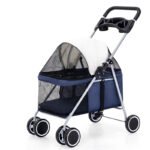 Cat Outdoor Portable Folding Pet Stroller Car Dog Cat Pika Small Lightweight Carriage - Image 10
