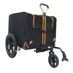 Foldable Pet Jogging Stroller Dog Carriers Bicycle Trailer Pet Dog Cat Bike Trailer Orange And Black - Ideal For Small Pets - Image 7
