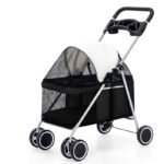 Cat Outdoor Portable Folding Pet Stroller Car Dog Cat Pika Small Lightweight Carriage - Image 2
