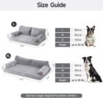 MEWOOFUN Orthopedic Dog Bed For Medium Dogs - Waterproof Pet Sofa With Supportive Foam, 35.4x25.6x11.8 Inch Washable Cover & Non-Slip Bottom, Grey - Image 3