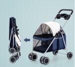 Pet Stroller Lightweight Folding Pet Cat Dog Rabbit Easy Installation Trolley - Image 9