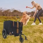 Foldable Pet Jogging Stroller Dog Carriers Bicycle Trailer Pet Dog Cat Bike Trailer Orange And Black - Ideal For Small Pets - Image 8