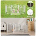 Dog Playpen Indoor 24 Inch 8 Panel Metal Dog Playpen - Image 4