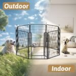 8 Panels Heavy Duty Metal Playpen With Door,39.37 H Dog Fence Pet Exercise Pen For Outdoor, Indoor - Image 10