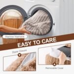 Mewoo Orthopedic Cat Couch For Indoor Cats - 26x19x11.8 Inch Pet Bed With Removable Washable Cover & Non-Slip Bottom, Small Dog Bed For Puppies, Brown - Image 6