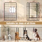 8 Panels Heavy Duty Metal Playpen With Door,39.37 H Dog Fence Pet Exercise Pen For Outdoor, Indoor - Image 6