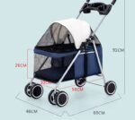 Pet Stroller Lightweight Folding Pet Cat Dog Rabbit Easy Installation Trolley - Image 7